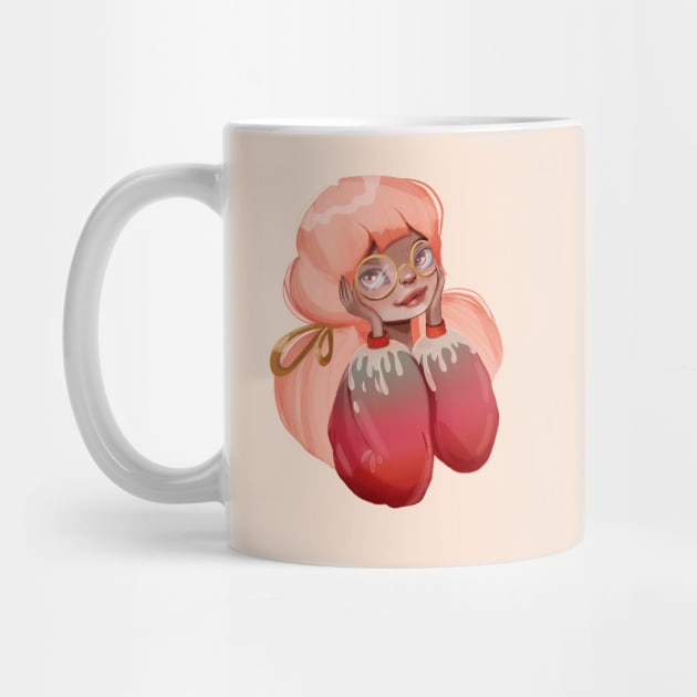 The girl in pink. Portrait of a cute girl. girl with pink hair. Girlish design. Design for girls by Var Space